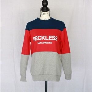 Young and Reckless Red, Blue, and Gray Crewneck